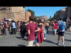 Le immagini all'interno del corteo antifascista al Colosseo