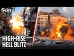 Moment Israel wipes out 'Hamas hide-outs' in strikes on Gaza City tower blocks
