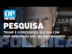 Trump é o presidente dos EUA com pior aprovação aos 100 dias mandato, diz pesquisa l OP News
