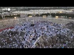 I pellegrini musulmani sul Monte Arafat per il culmine dello Hajj
