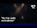 "J'en ai toujours dans la bouche": Louane chante sous du faux sable à l'Eurovision