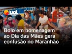 Caos e confusão: bolo de 60 metros do Dia das Mães gera correria em Bom Lugar, no Maranhão; vídeo