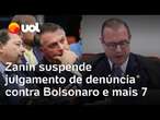 Julgamento do STF sobre denúncia contra Bolsonaro é suspenso; ministros votarão amanhã