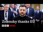 President Zelenksy thanks Europe for 'staying with' Ukraine | BBC News