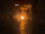 Moment huge fireball erupts as fire tears through an LA oil refinery