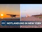 NEW YORK: Spektakuläre Notlandung! Kleines Flugzeug überschlägt sich am Strand von Long Island