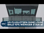SHUTDOWN IN DEN USA: Weniger Flüge an Flughäfen – Fluglotsen arbeiten unbezahlt! Droht ein Chaos?