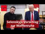 Selenskyj macht Vorschlag zu Waffenruhe mit Russland - und bedauert Trump-Eklat