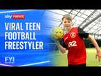 Viral teen football freestyler recreates historic goals ahead of England's quarter final