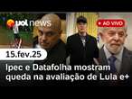 Exclusivo: Lula perde eleitores, mostra Ipec; Datafolha, post de Musk e mais ao vivo | UOL News