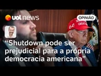 Shutdown nos EUA ameaça a própria democracia norte-americana, analisa Jamil Chade: 'Jogo perigoso'