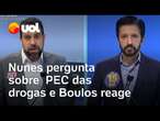 Debate: Nunes pergunta sobre PEC das drogas; Boulos reage e o compara a Bolsonaro