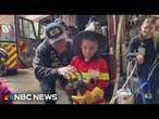 Boston Fire Department throws birthday party for boy before heart transplant