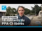 Côte d'Ivoire : 18 militants du PPA-CI libérés après plusiers jours de détention • FRANCE 24