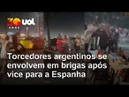 Torcedores argentinos brigam no Rio após derrota para a Espanha na final da Copa; vídeo