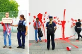 Neue Generation protestiert am Kanzleramt: Kann rote Farbe Merz umstimmen?
