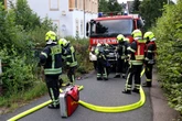 Müllbrand in Chemnitz: Feuerwehr und Polizei im Einsatz