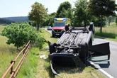 Unfall im Erzgebirge: Citroën überschlägt sich
