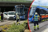 Unfall mit Transporter: Tram entgleist, fünf Menschen verletzt