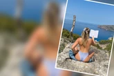 Nackte Haut und Urlaubsfeeling: Welche Promi-Lady sitzt hier oben ohne?