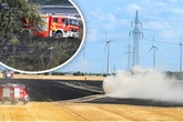 100 Hektar in Flammen: Feldbrand legt Verkehr auf der A9 lahm
