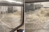 Sintflutartige Regenfälle setzen U-Bahn-Stationen unter Wasser