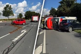 Rettungswagen nach Crash über Straße geschleudert: Vier Verletzte und immenser Schaden!