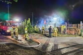 Feuer-Alarm in Cottbus: Paletten-Inferno bei Baustoffhandel
