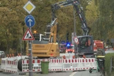 Feuerwehr im Einsatz: Bagger beschädigt Gasleitung auf Baustelle
