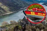 Berliner Jacht sitzt im Rhein auf dem Trockenen und wird zur Attraktion