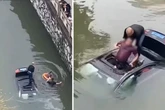 Auto stürzt in Fluss: Passant wird zum Helden