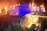 Lagerhalle fackelt lichterloh: Feuerwehr seit Stunden im Einsatz