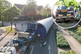 Lkw sorgt für Chaos: 70-Tonnen-Transport kracht gegen Baum