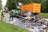Vollsperrung in Chemnitz: Brand in Müllauto