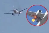 Flugzeug startet, dann schießen plötzlich Flammen aus dem Triebwerk