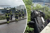 Auto kracht von A7-Brücke! Verletzter Fahrer flüchtet