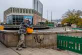 Kaputter Brunnen am Stadthallenpark in Chemnitz wird notrepariert