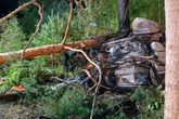 Tödlicher Unfall: US-Soldat kracht gegen Baum, Auto geht sofort in Flammen auf