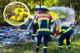 Selbst gebaute Baracke brennt: Schwerverletzter in Klinik geflogen