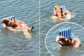Mann will mit Luftmatratze auf See entspannen - dann funken seine Golden Retriever dazwischen