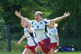Jubel auch bei den HSV-Frauen: Mit einem Heimsieg in die Bundesliga