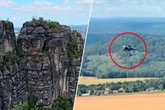 Hier donnert ein Tornado-Jet an den Schrammsteinen vorbei