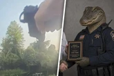 Verdächtiger flüchtet durch Sumpf, dann wird er von "Deputy Al E Gator" gestoppt