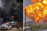 Gigantischer Feuerball! Diesel-Fabrik steht in Flammen