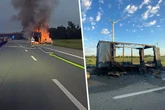 Vollsperrung auf A61: Lkw-Anhänger geht plötzlich in Flammen auf – Fahrer handelt blitzschnell