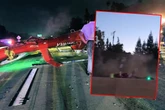 Helikopter kracht auf die Straße: Autofahrer filmt den Horror-Absturz