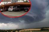 Carport eingestürzt, Dachziegel herabgefallen: Superzelle zieht über Südwesten