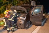 Transporter fängt auf A14 plötzlich Feuer