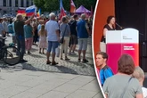 "Friedrich Merz will uns in einen Krieg führen!": BSW-Chefin tobt auf Demo in Dresden