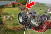 Traktor kracht 150 Meter in die Tiefe: Fahrer schwer verletzt